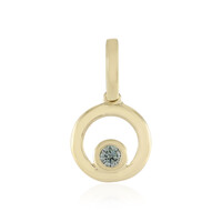 9K SI2 Sky Blue Diamond Gold Pendant