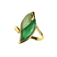 Green Agate Silver Ring