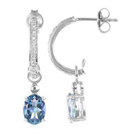 Mystic Blue Topaz Silver Earrings