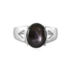 Black Star Sapphire Silver Ring
