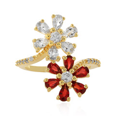 Sunset Ruby Silver Ring