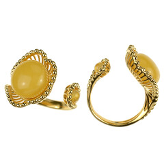 Baltic Amber Silver Ring