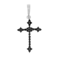 Black Spinel Silver Pendant