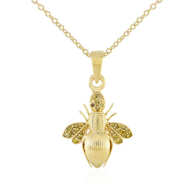 I3 Yellow Diamond Silver Necklace