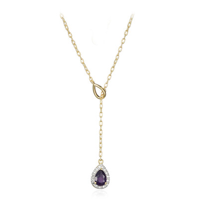 Zambian Amethyst Brass Necklace (Juwelo Style)