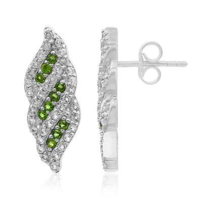 Russian Diopside Silver Earrings