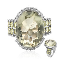 Green Amethyst Silver Ring