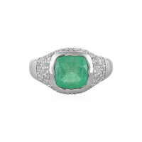 Russian Emerald Silver Ring