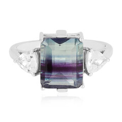 Bi Colour Fluorite Silver Ring