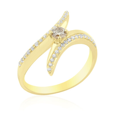 9K SI2 Champagne Diamond Gold Ring (de Melo)