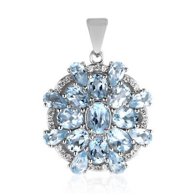 Sky Blue Topaz Silver Pendant