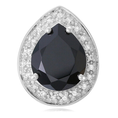 Black Spinel Silver Pendant