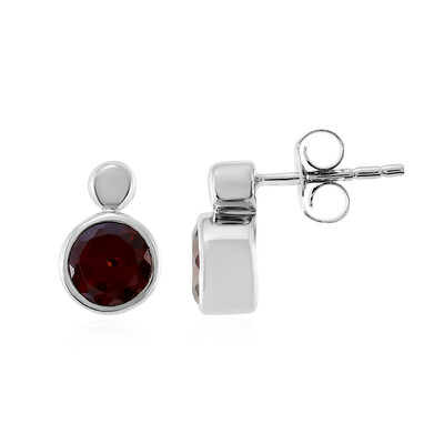 Mozambique Garnet Silver Earrings