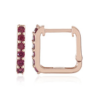 Raspberry Rhodolite Silver Earrings