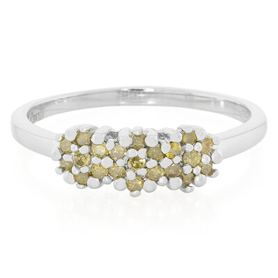 Fancy Diamond Silver Ring