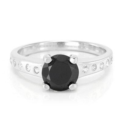 Black Spinel Silver Ring