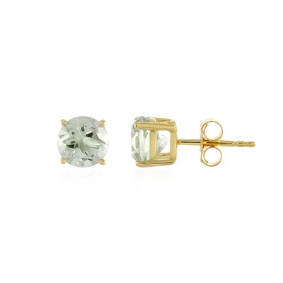 Green Amethyst Silver Earrings