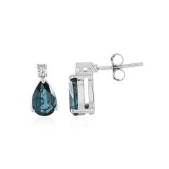 Teal Kyanite Silver Earrings