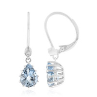 10K AAA Brazilian Aquamarine Gold Earrings