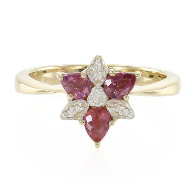 10K Unheated Padparadscha Sapphire Gold Ring