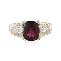 14K AAA Raspberry Rhodolite Gold Ring (de Melo)