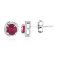 Bemainty Ruby Silver Earrings