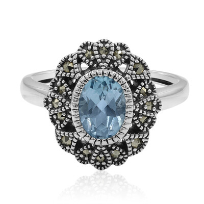 Sky Blue Topaz Silver Ring