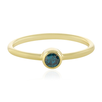 9K Blue Diamond Gold Ring
