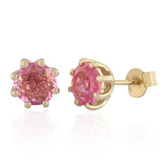 9K Madagascar Pink Sapphire Gold Earrings (de Melo)