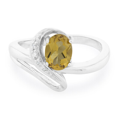 Champagne Quartz Silver Ring