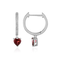 Mozambique Garnet Silver Earrings