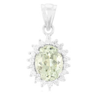 Green Amethyst Silver Pendant