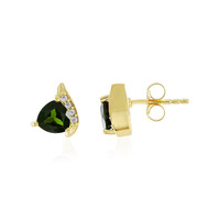 Russian Diopside Silver Earrings