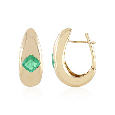 14K Russian Emerald Gold Earrings (de Melo)
