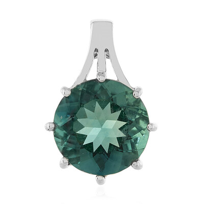 Caribbean Teal Fluorite Silver Pendant