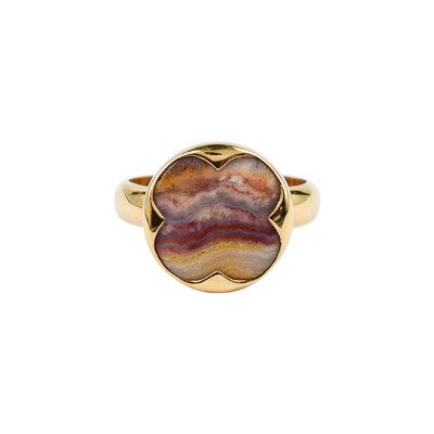Lace Agate Silver Ring