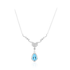Swiss Blue Topaz Silver Necklace