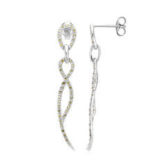 Fancy Diamond Silver Earrings