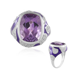 Rose de France Amethyst Silver Ring (Adela Silber)