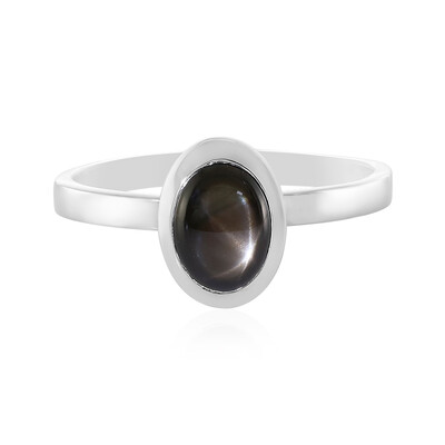 Black Star Sapphire Silver Ring