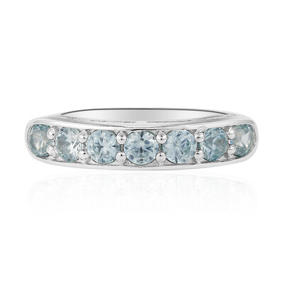 Blue Zircon Silver Ring