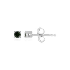 I3 Green Diamond Silver Earrings