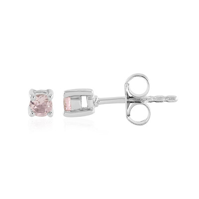 Nigerian Pink Tourmaline Silver Earrings