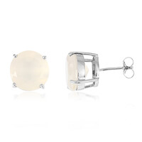 Pink Chalcedony Silver Earrings