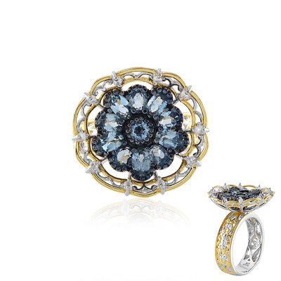 Tanzanian Aquamarine Silver Ring (Gems en Vogue)