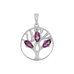 Rhodolite Silver Pendant