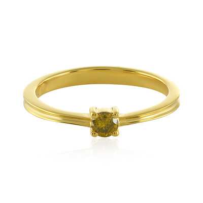 I4 Yellow Diamond Silver Ring