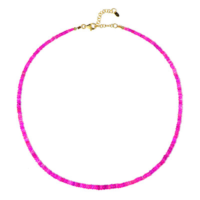 Pink Opal Silver Necklace