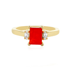 Red Ethiopian Opal Silver Ring