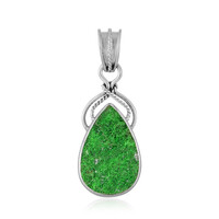 Uvarovite Silver Pendant (Bali Barong)